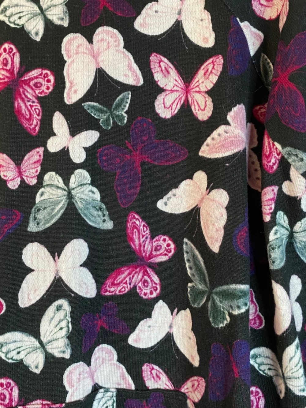 Lightweight Butterfly Print Hoodie, XL - Picture 5 of 6
